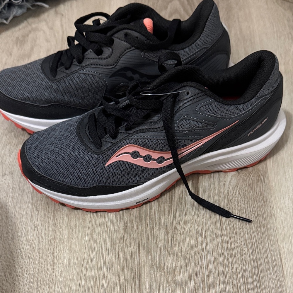 Saucony Women's Charcoal and Coral Athletic Shoes